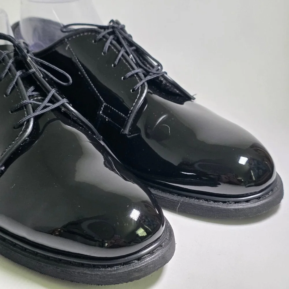 Capps Air Lite Military Shoes Men's 9.5 Black Patent Leather Police Uniform USA